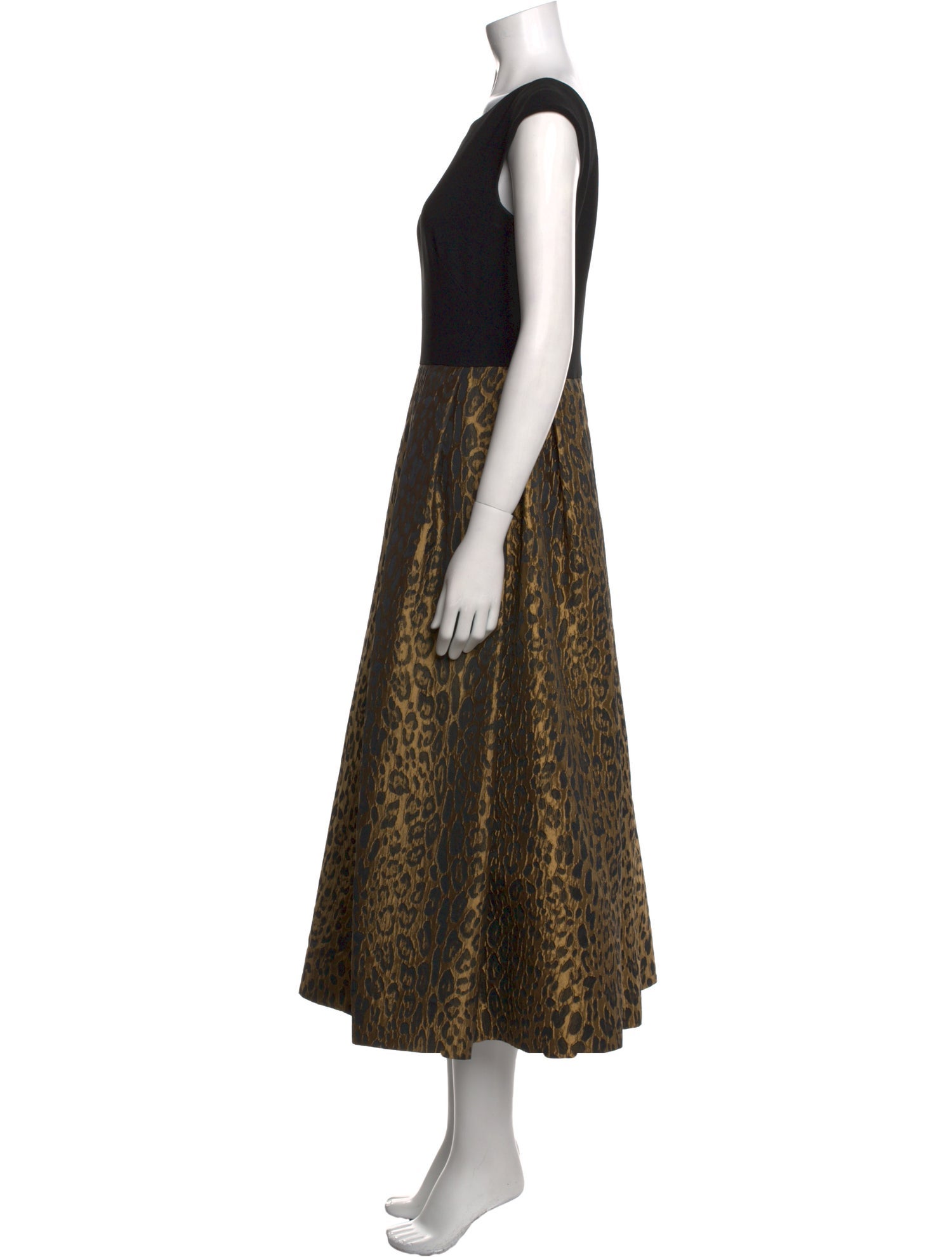 Theia Animal Print Long Dress
