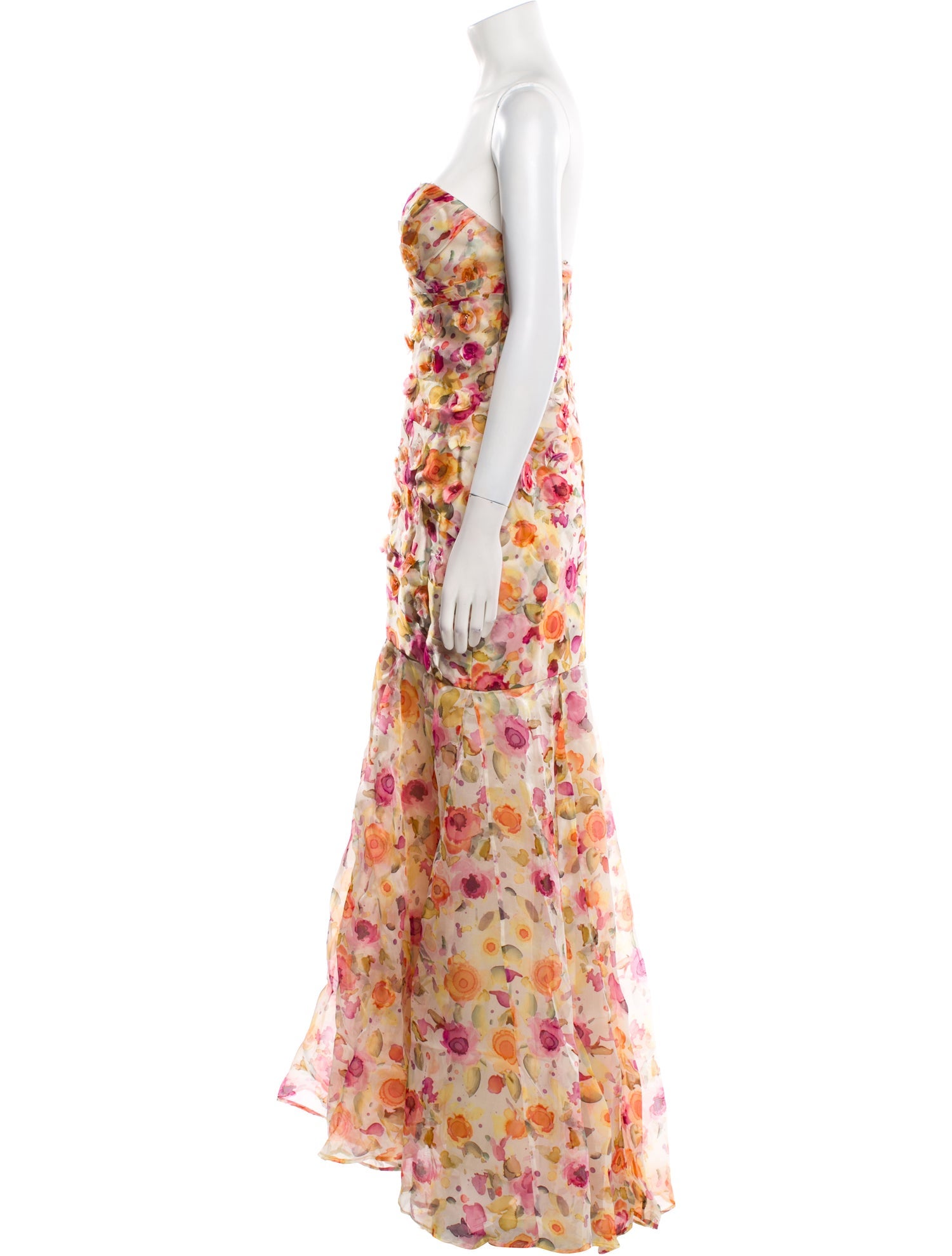 Theia Silk Long Dress