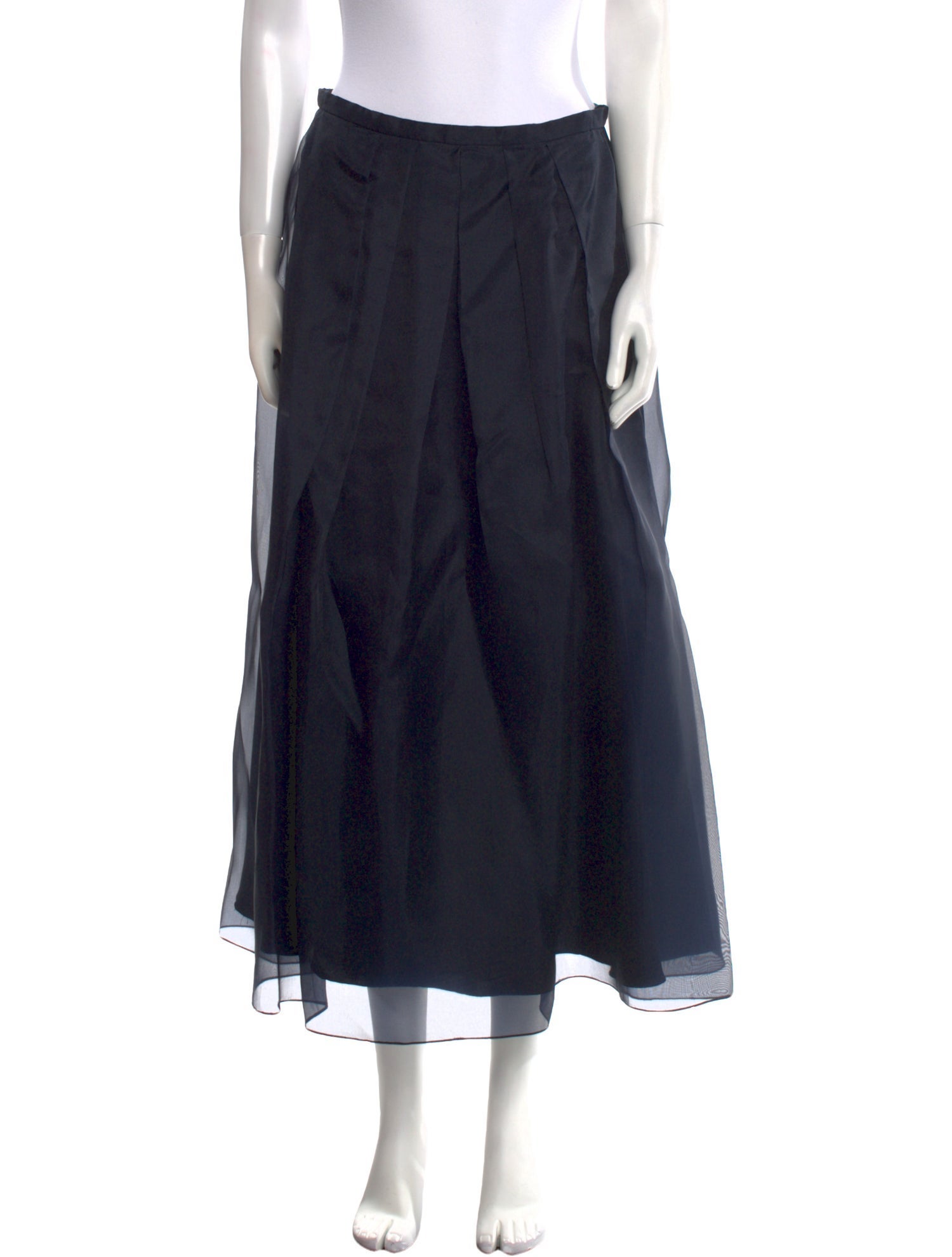 Theia Silk Midi Length Skirt