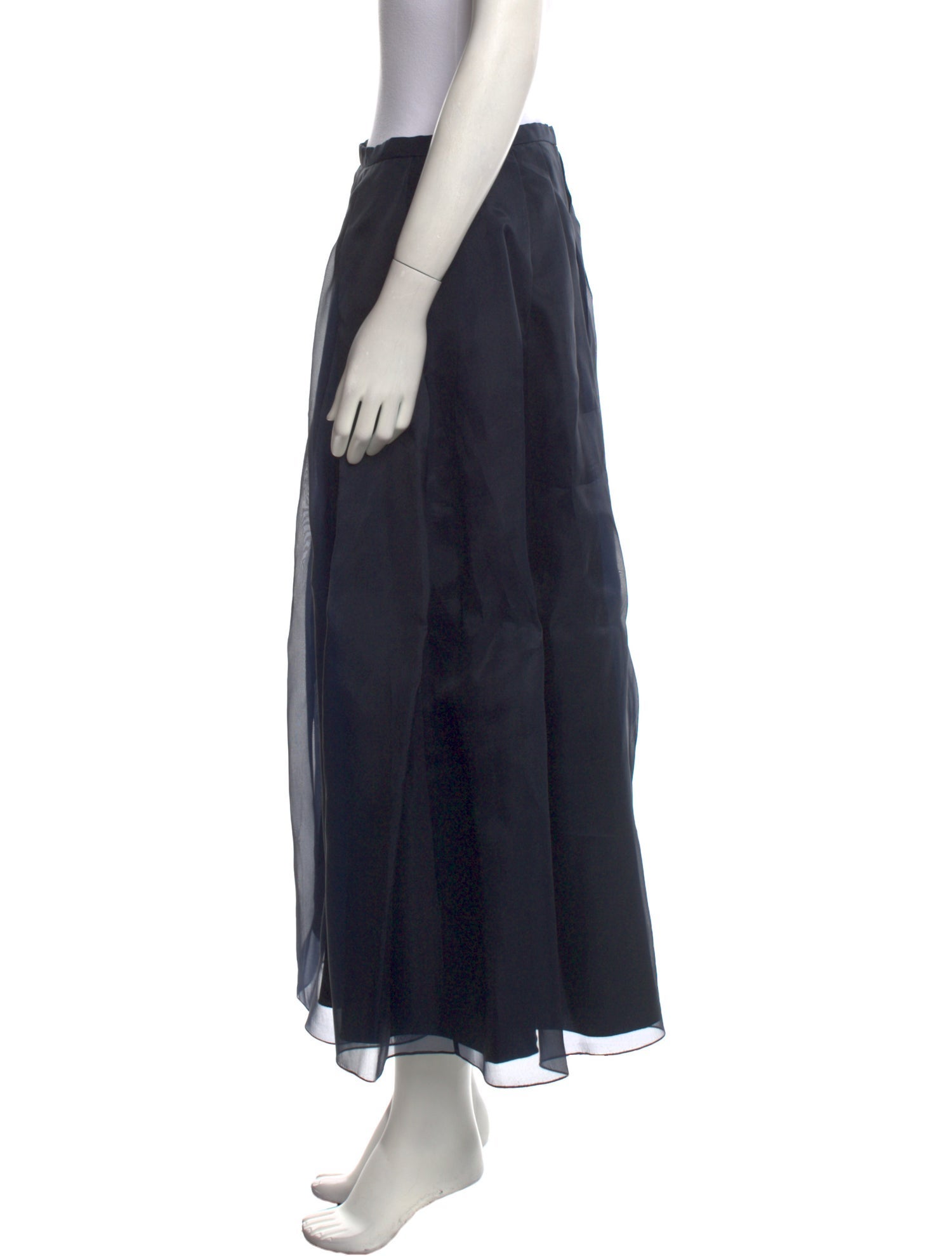 Theia Silk Midi Length Skirt