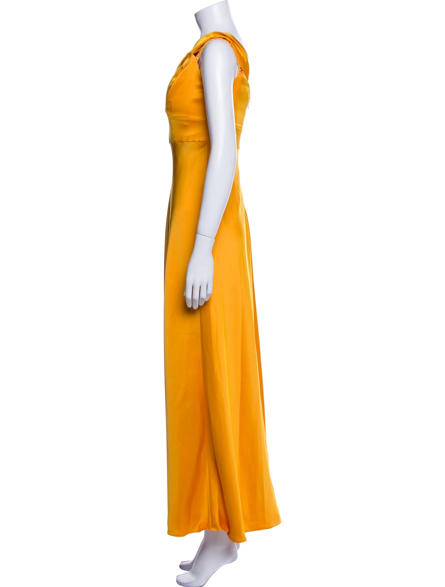 Theia V-Neck Long Dress