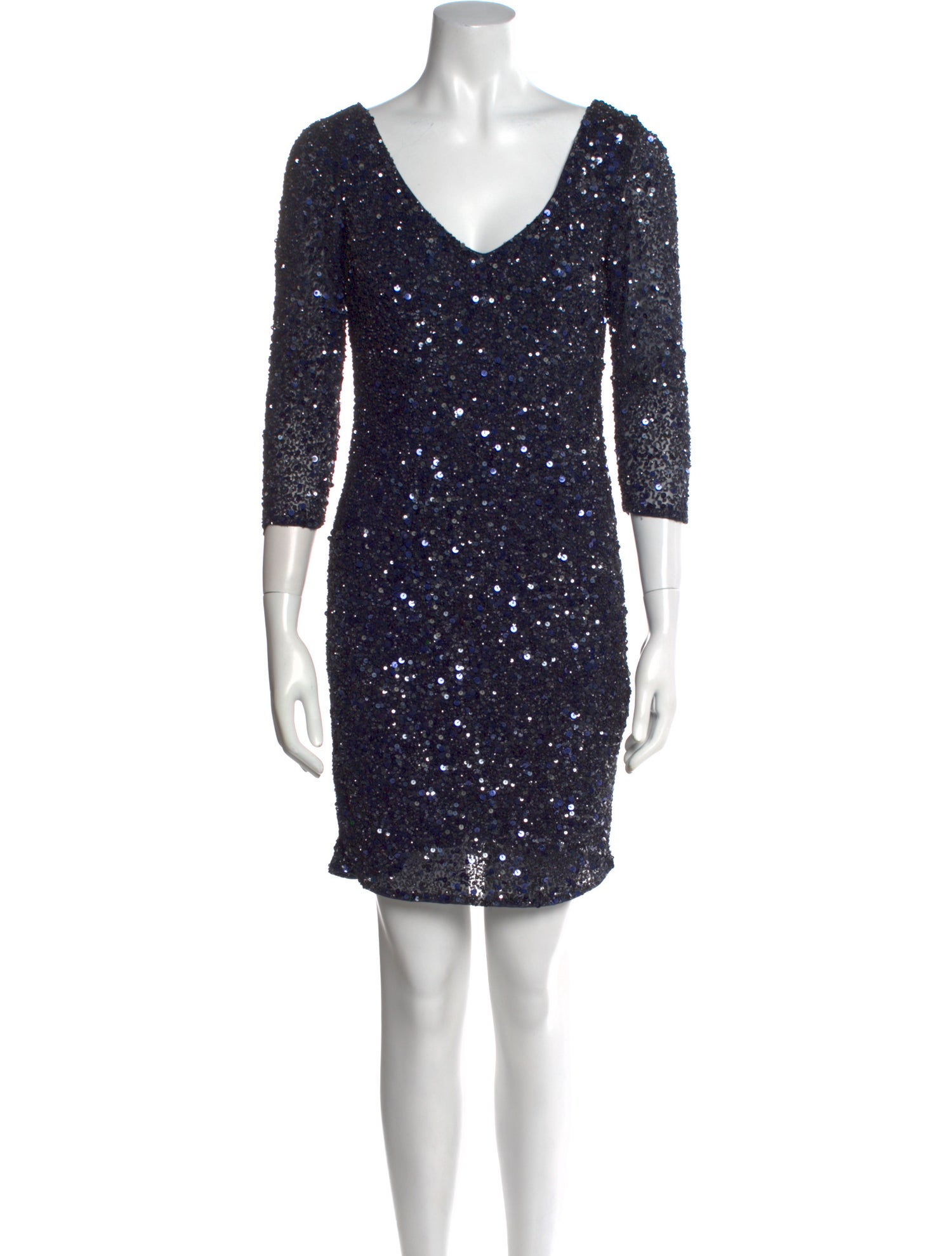 Theia V-Neck Mini Dress