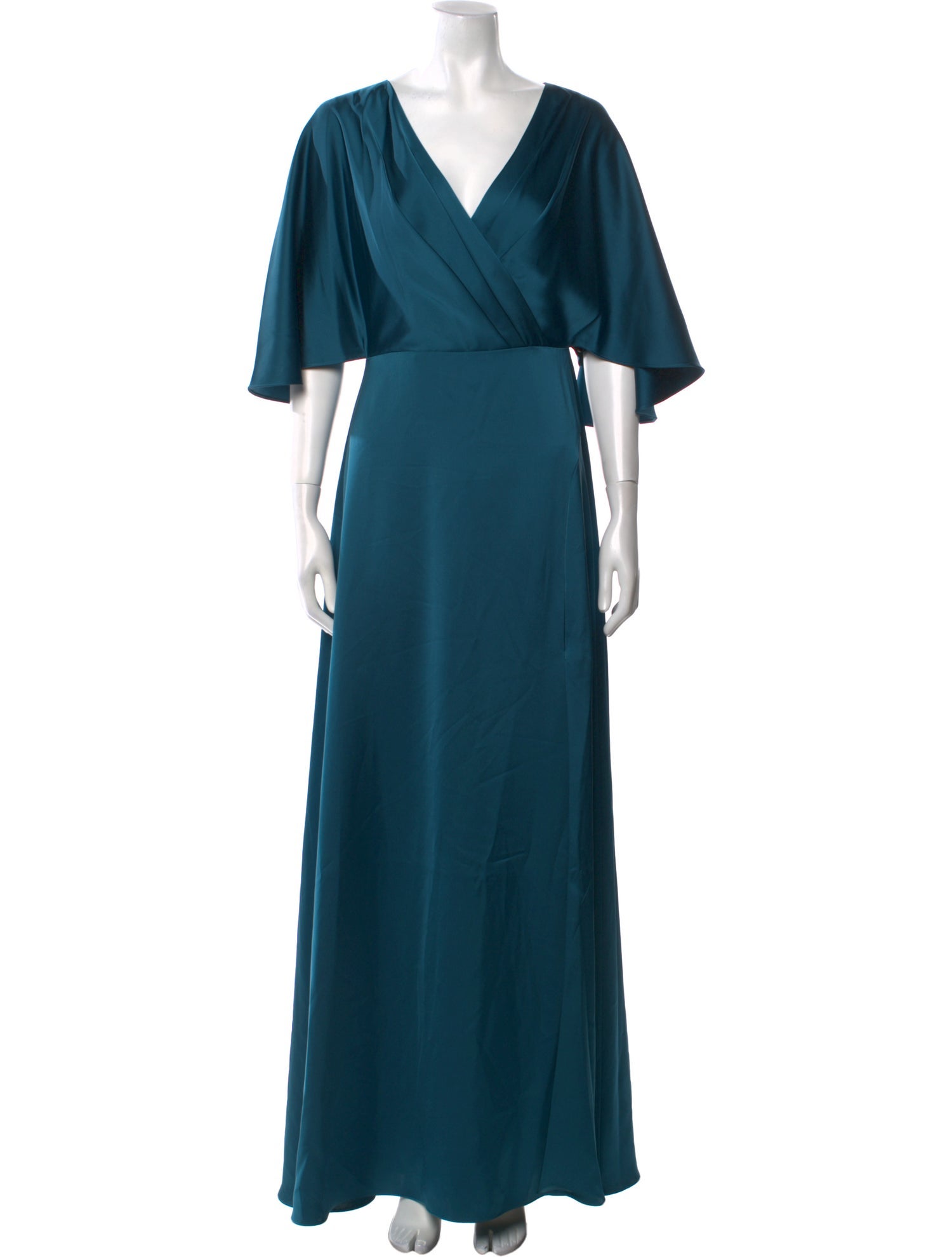 Theia V-Neck Long Dress