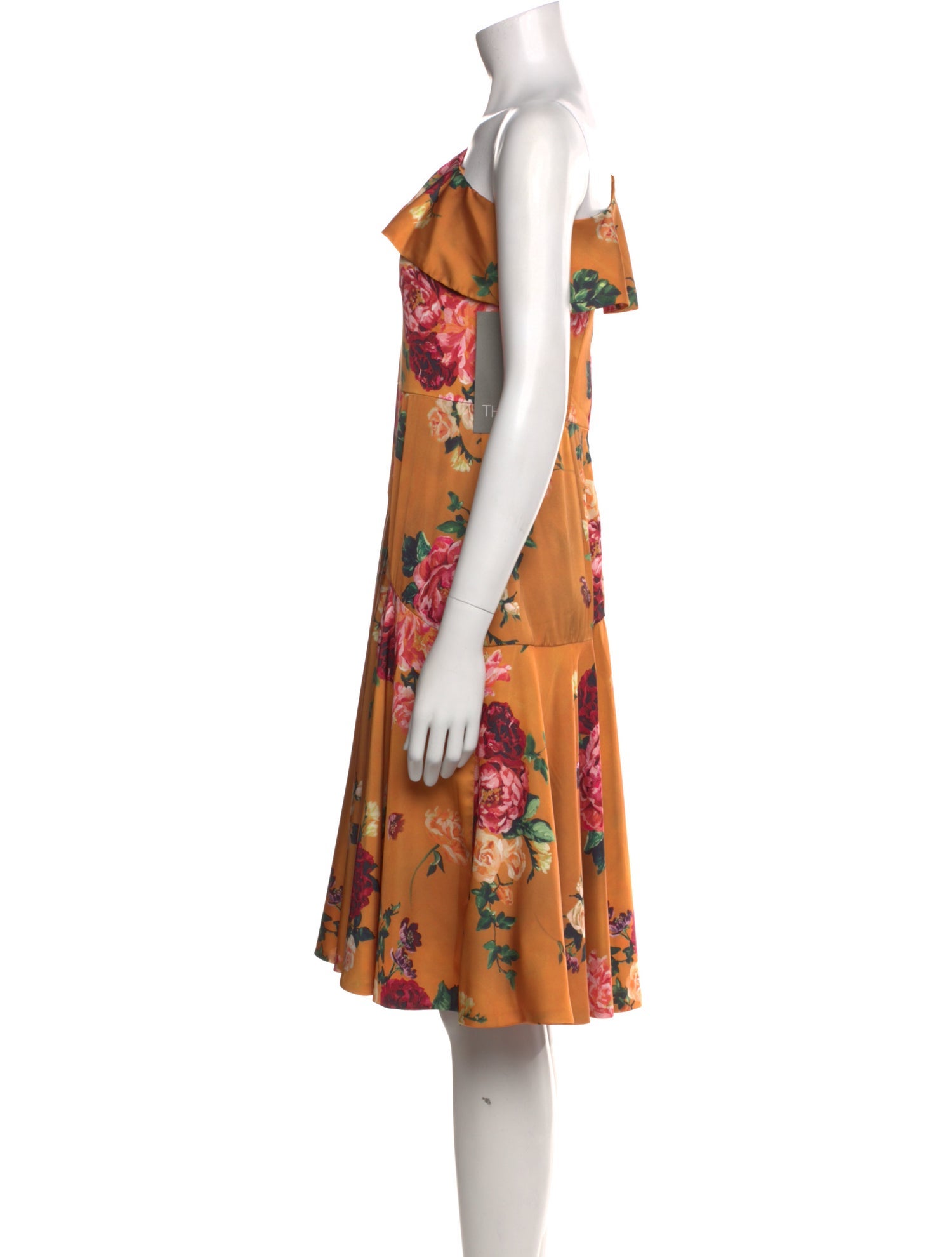 Theia Floral Print Knee-Length Dress