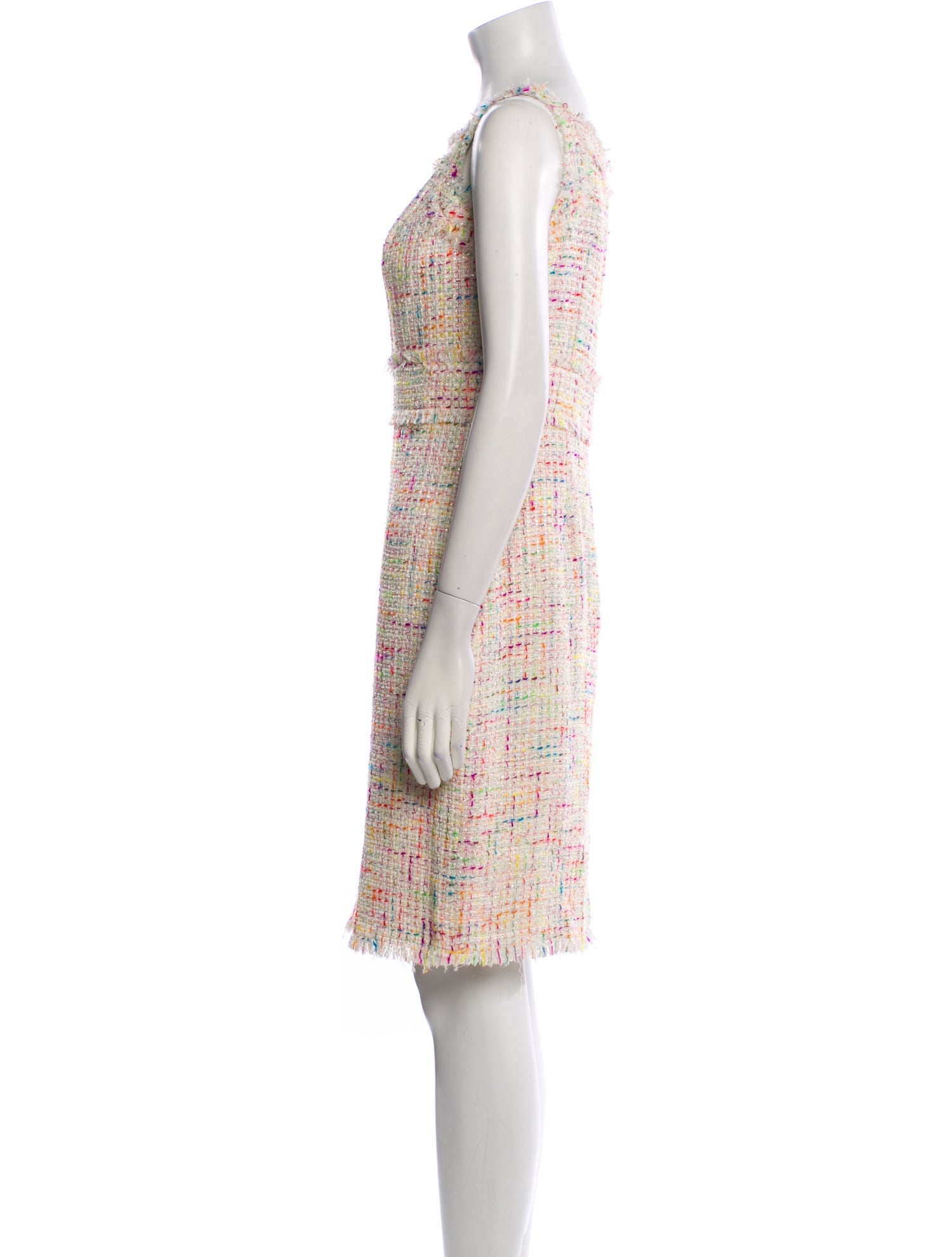 Theia Square Neckline Knee-Length Dress