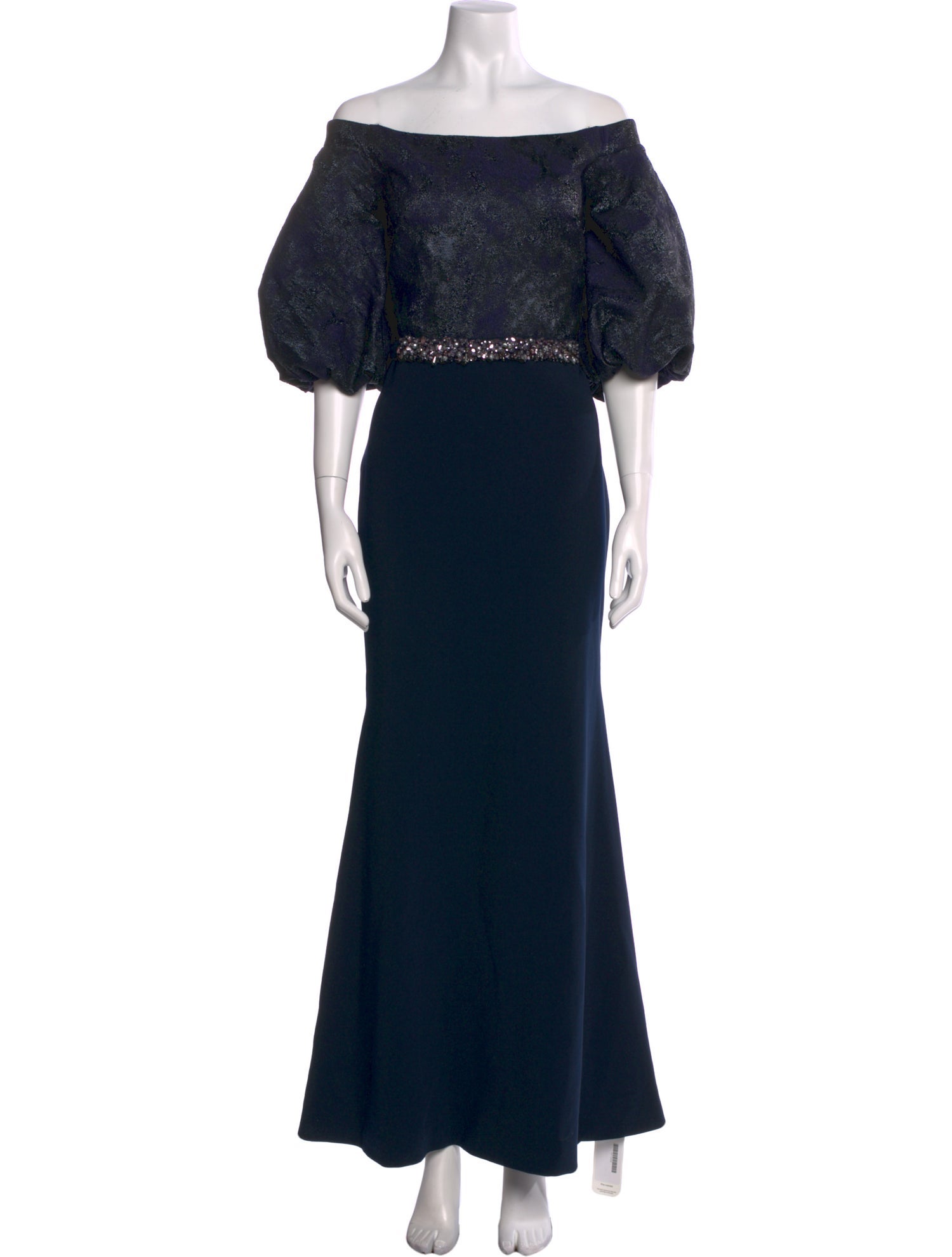 Theia Off-The-Shoulder Long Dress