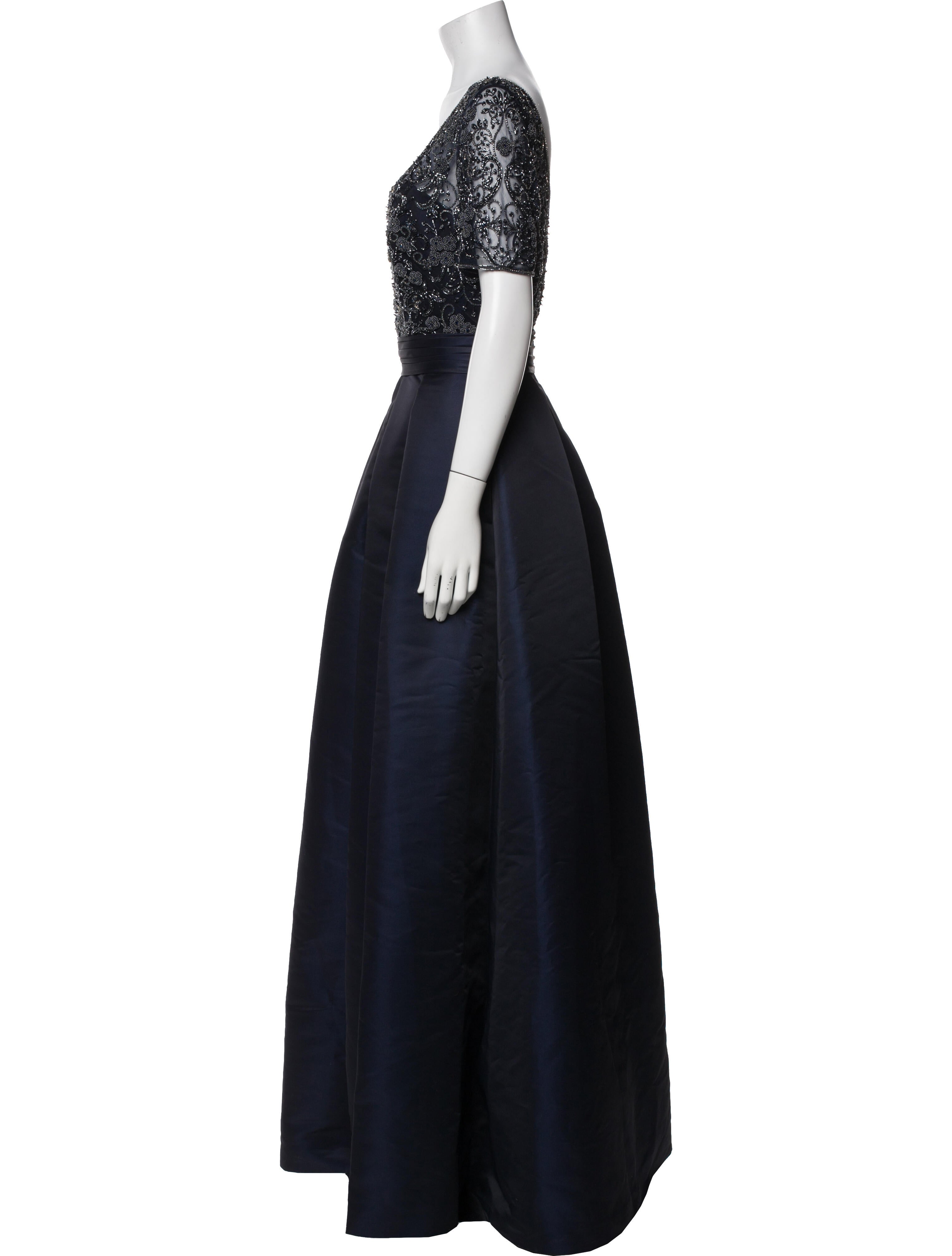 Theia V-Neck Long Dress w/ Tags