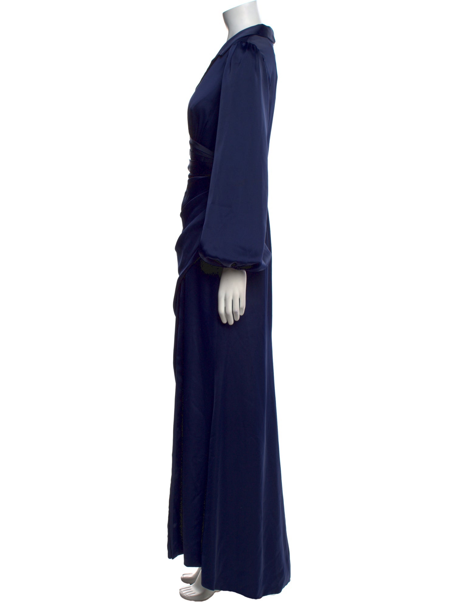 Theia V-Neck Long Dress