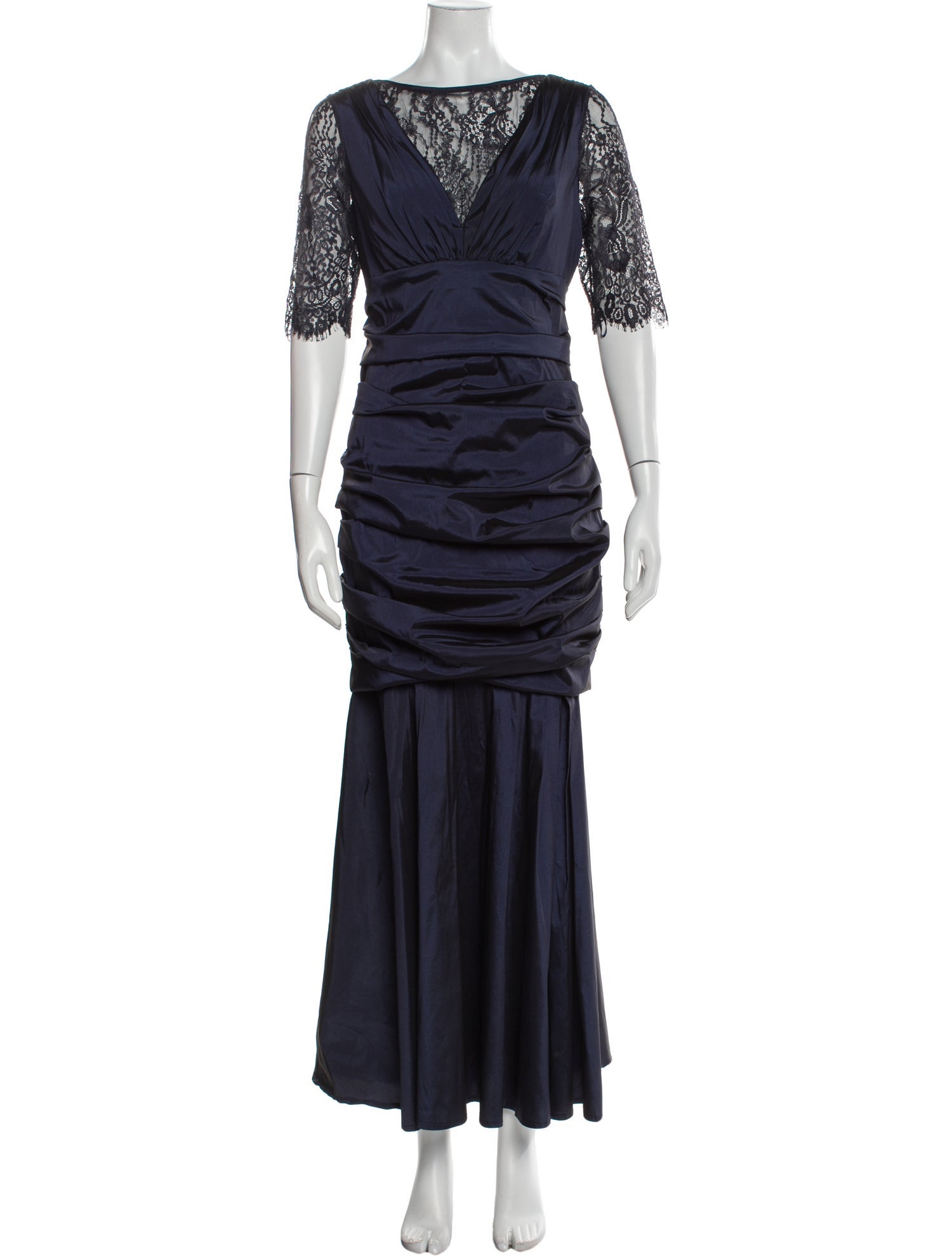 Theia Scoop Neck Long Dress