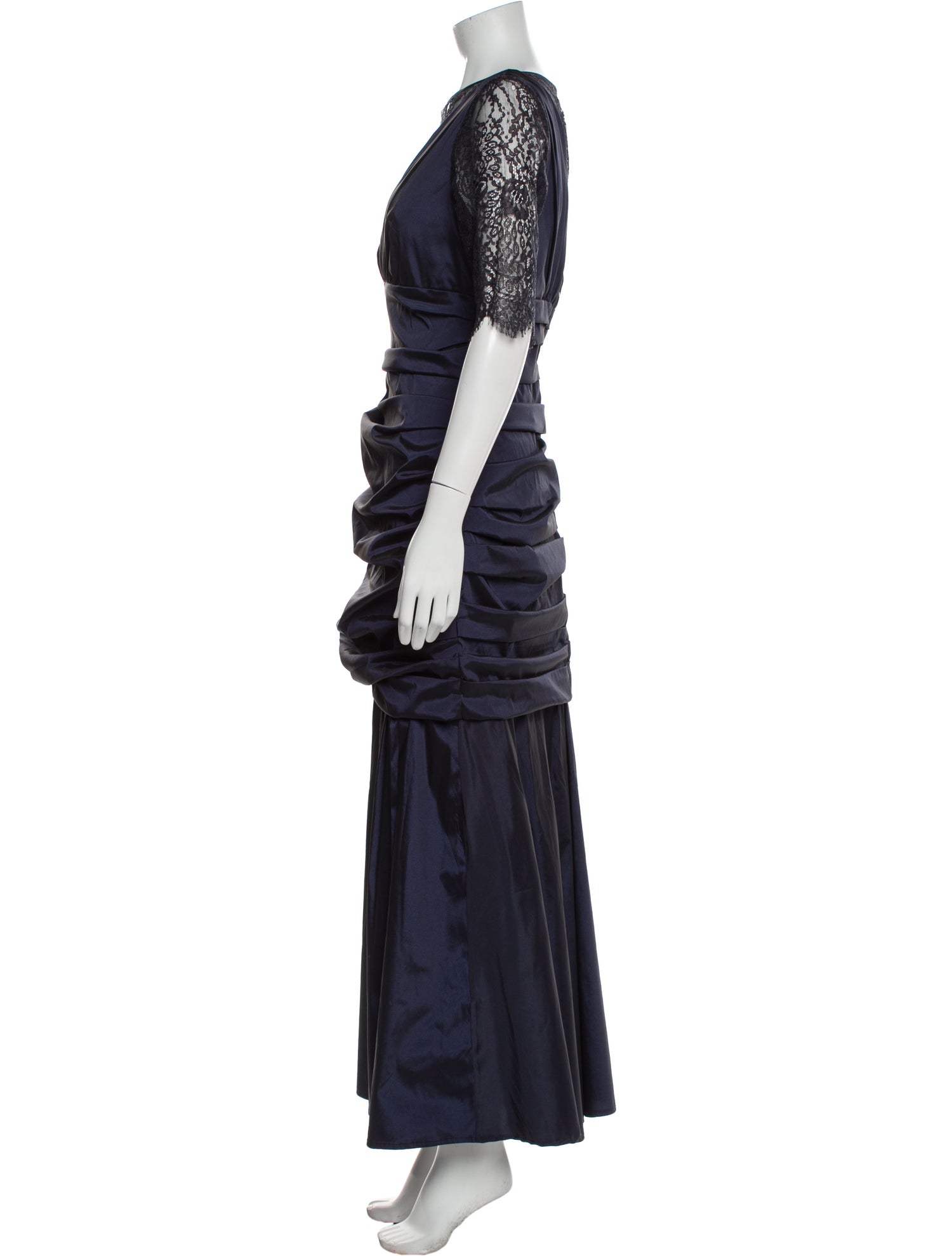 Theia Scoop Neck Long Dress