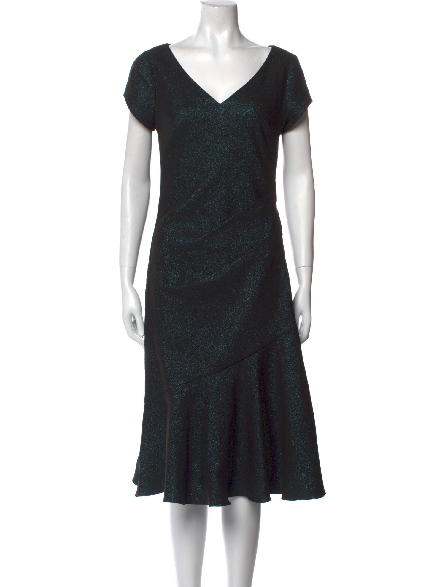 Theia V-Neck Midi Length Dress w/ Tags