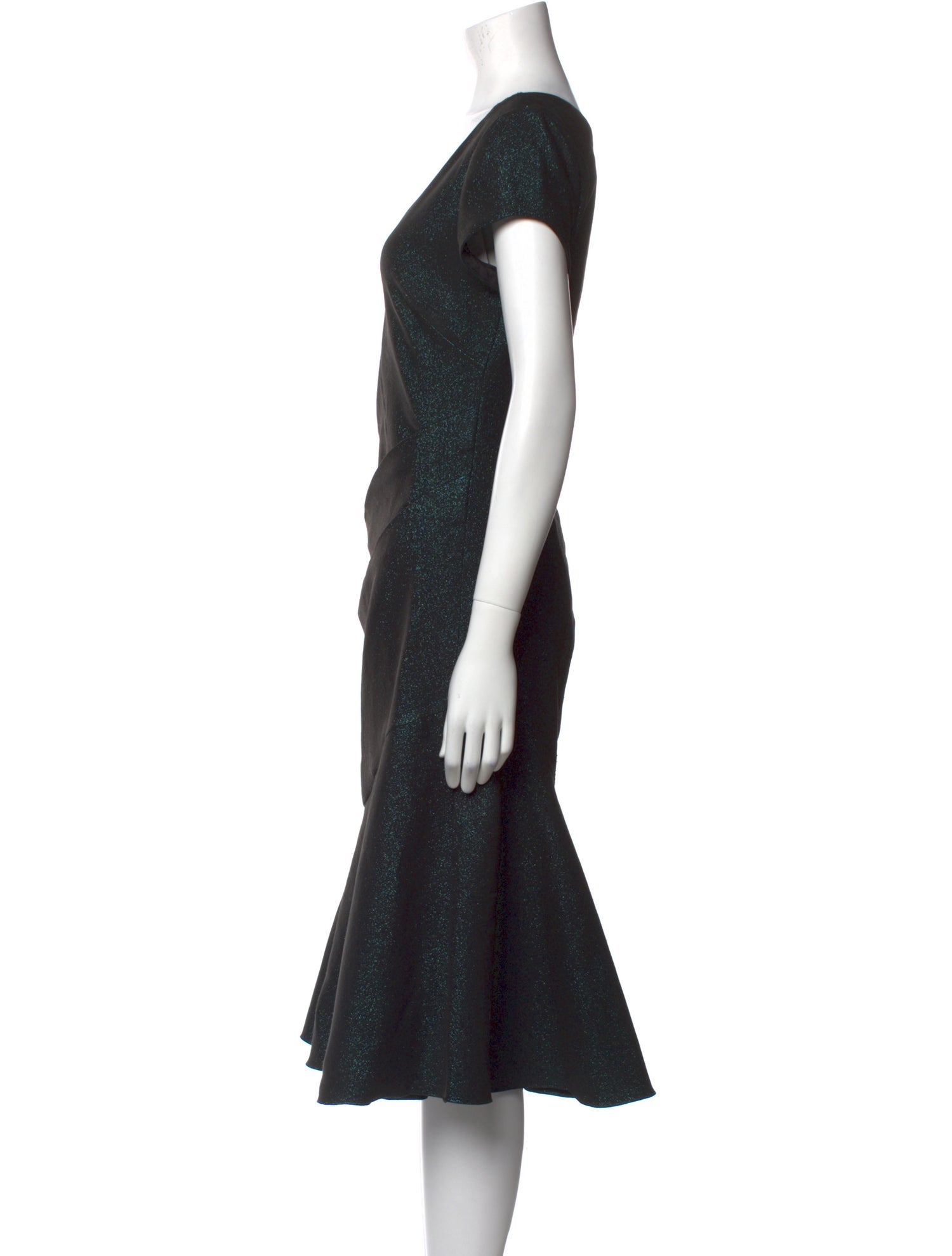 Theia V-Neck Midi Length Dress w/ Tags
