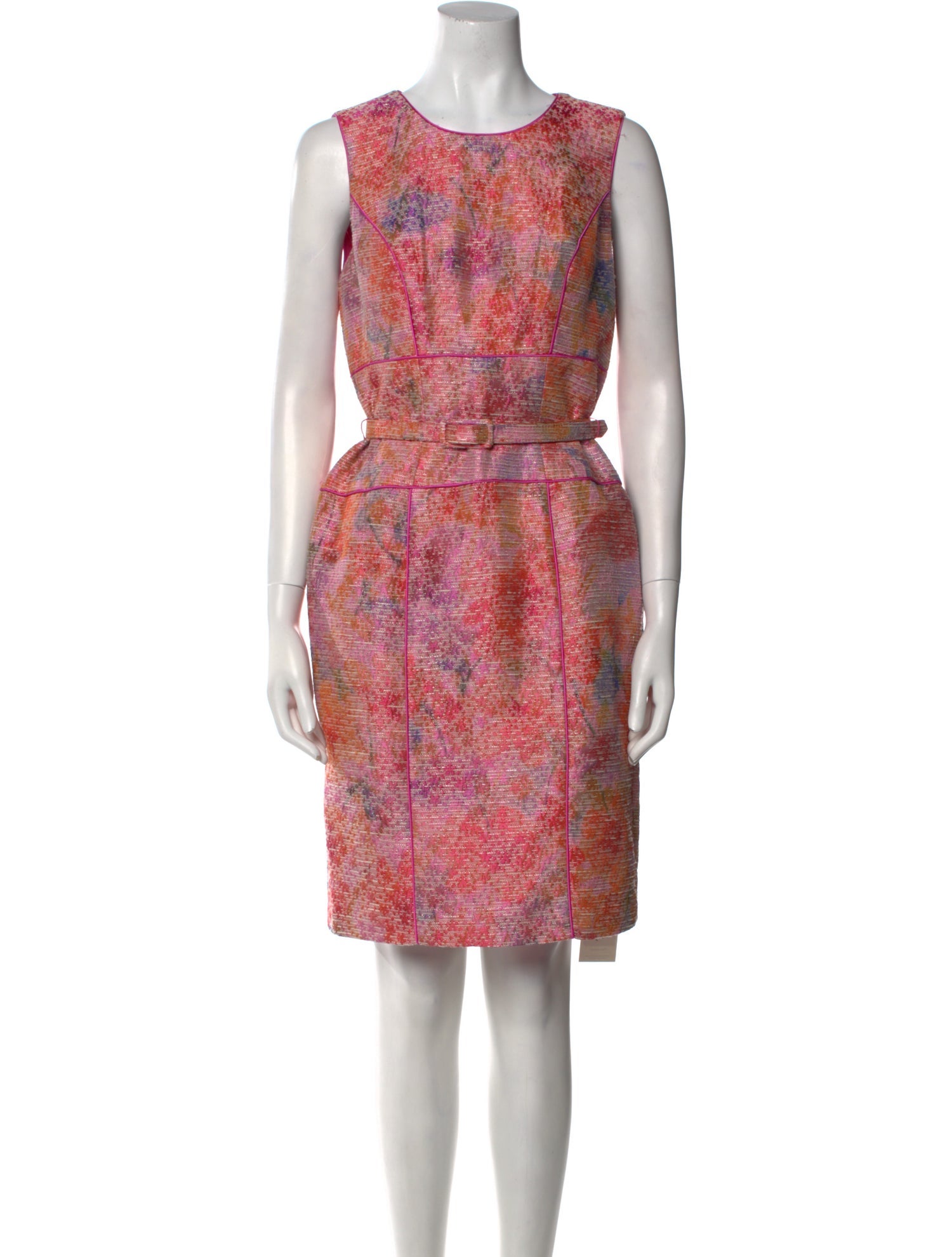 Theia Printed Knee-Length Dress