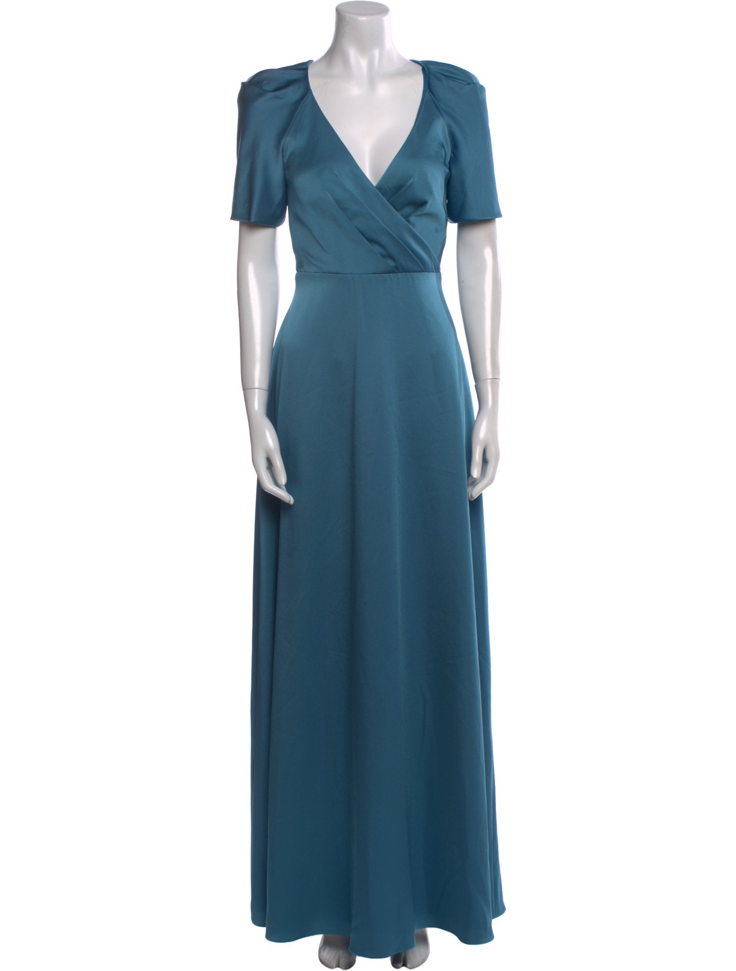 Theia V-Neck Long Dress