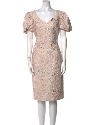 Theia Patterned Knee-Length Dress