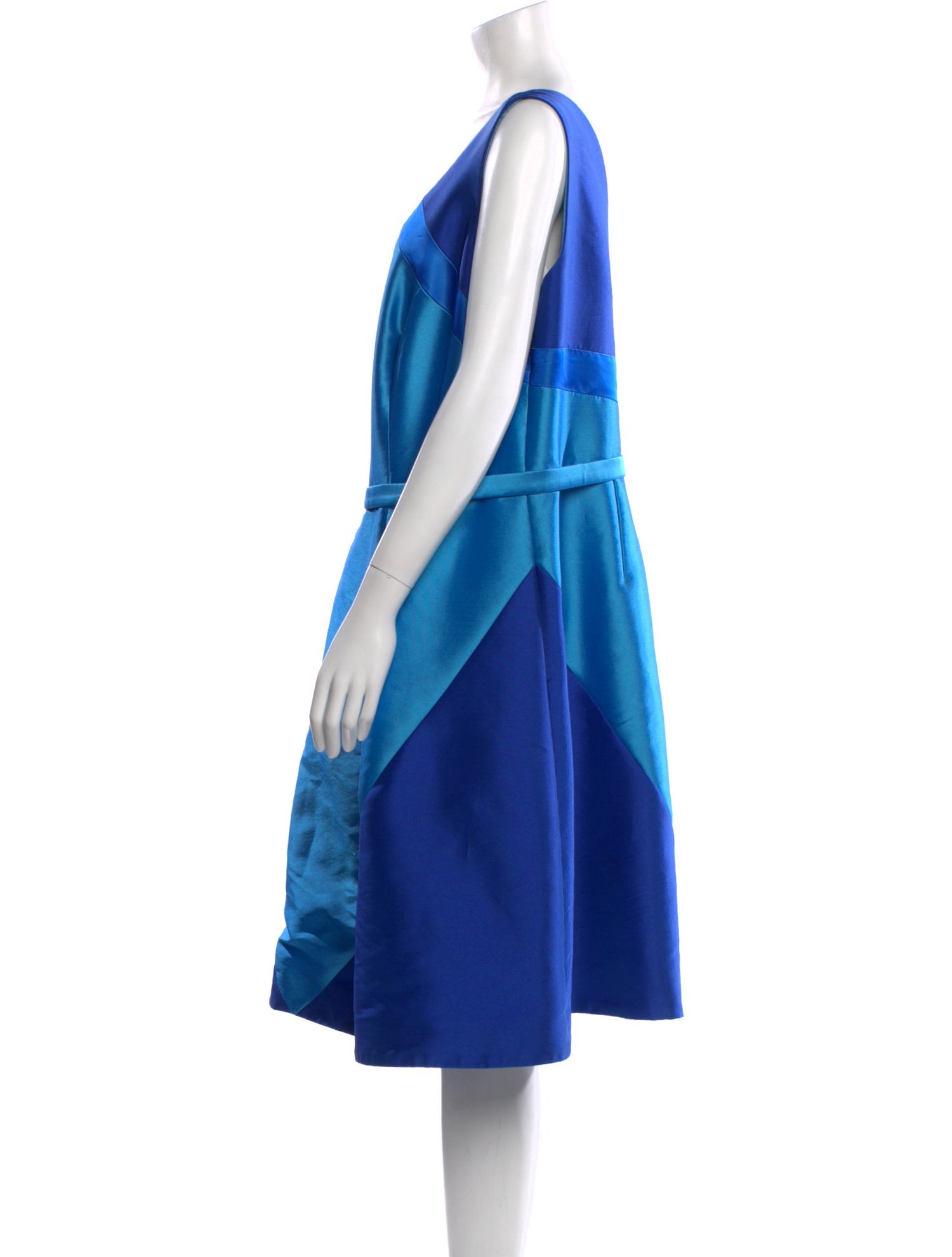 Theia V-Neck Knee-Length Dress