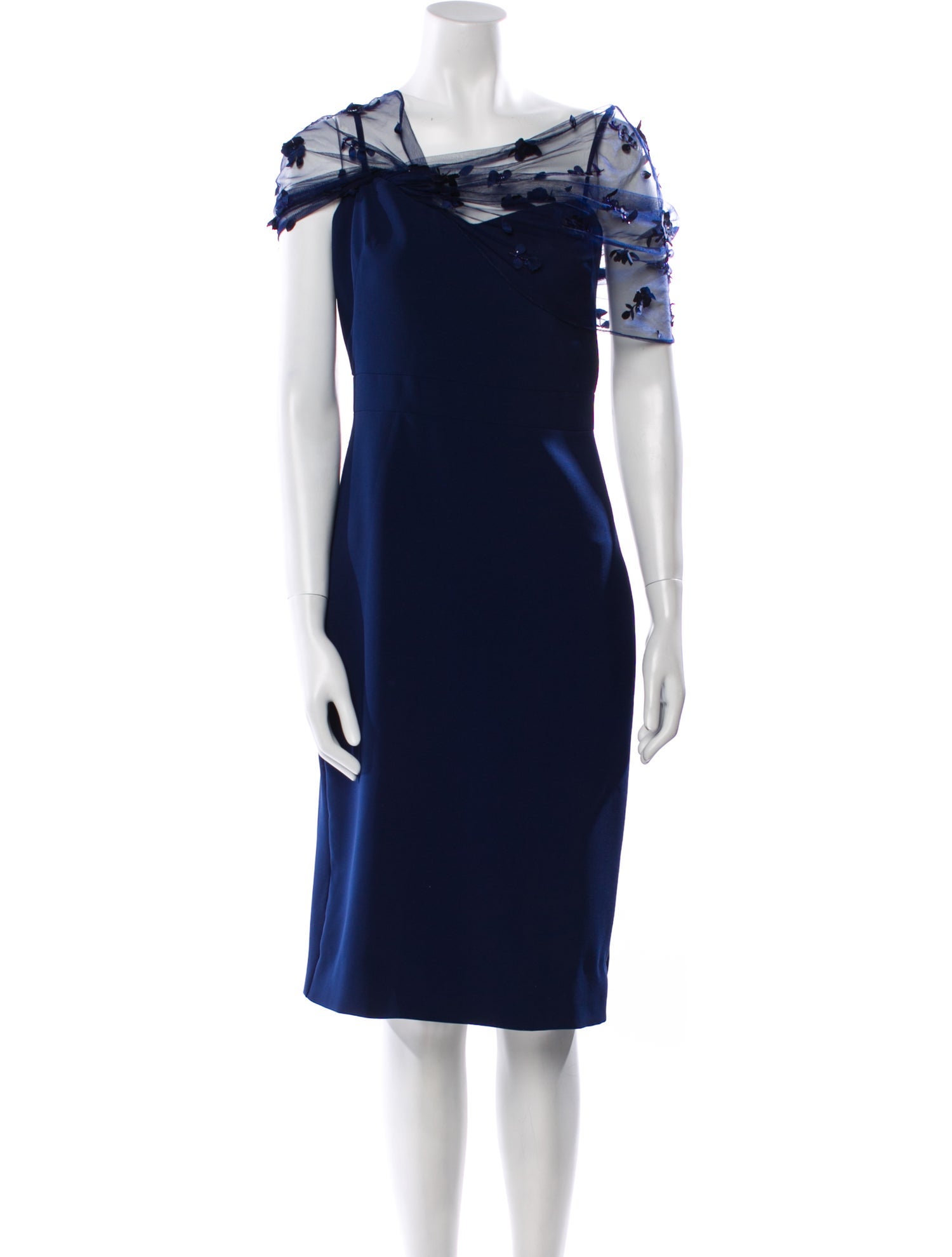 Theia Wool Knee-Length Dress