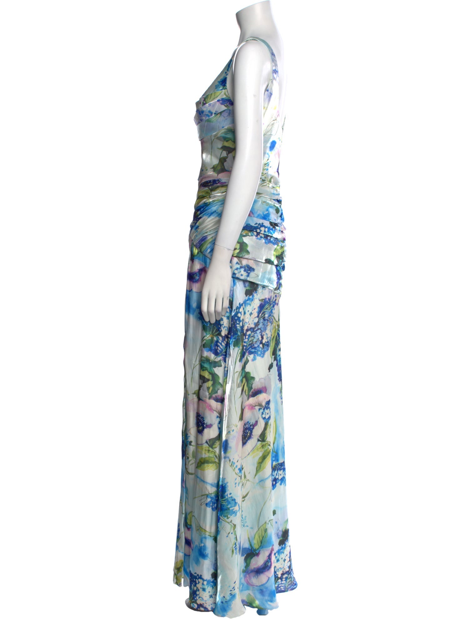Theia Printed Long Dress