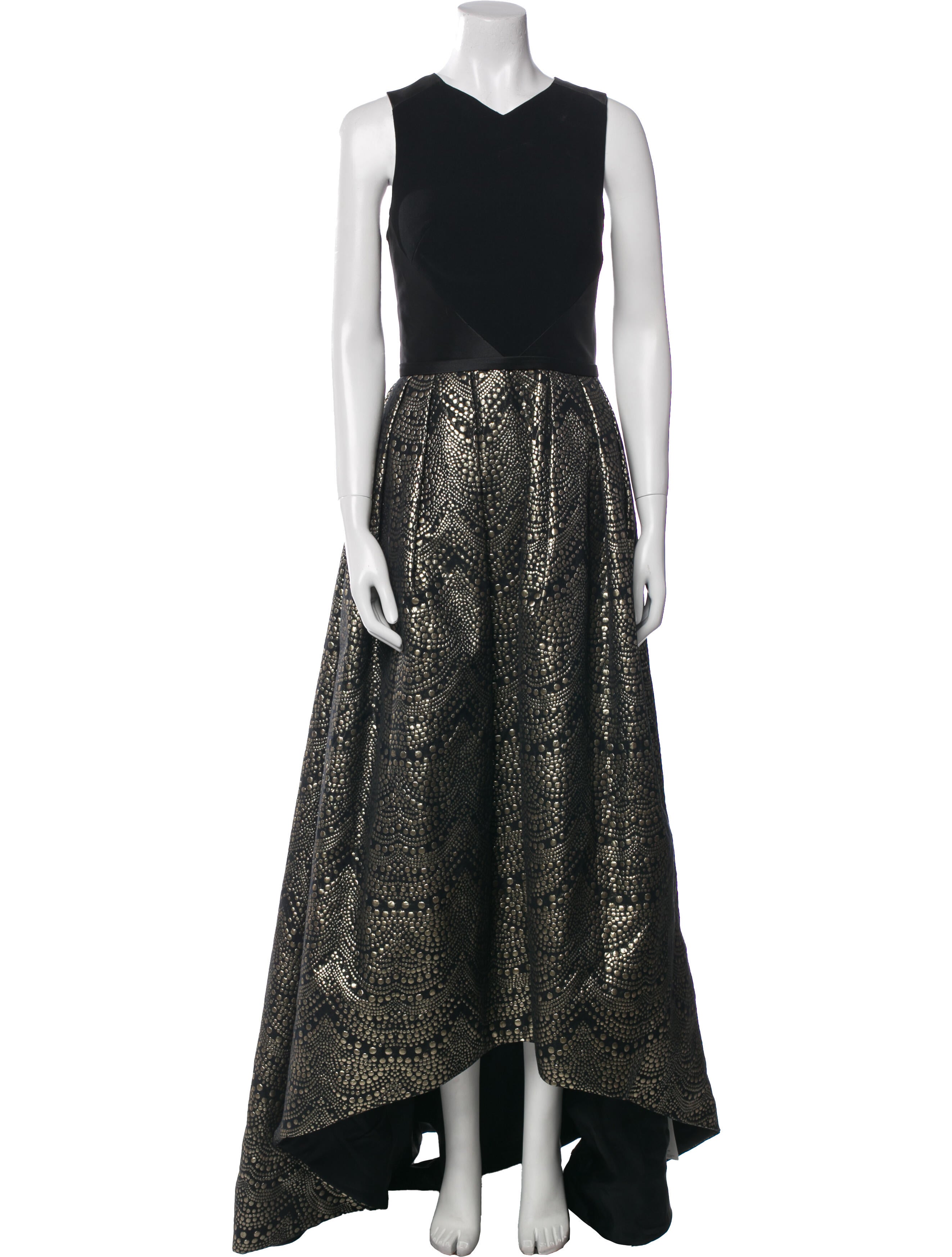 Theia Crew Neck Long Dress