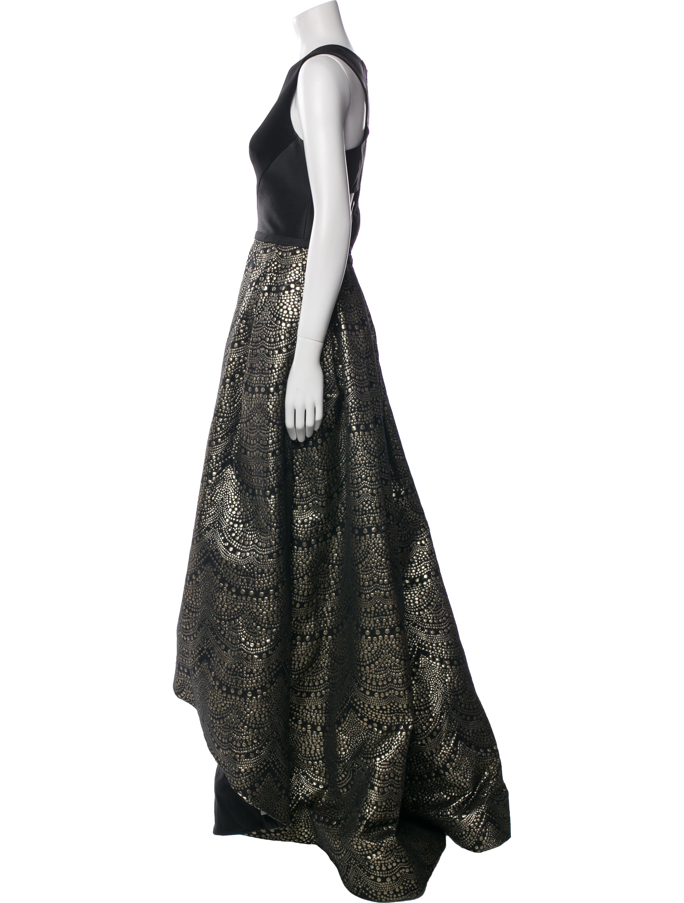Theia Crew Neck Long Dress