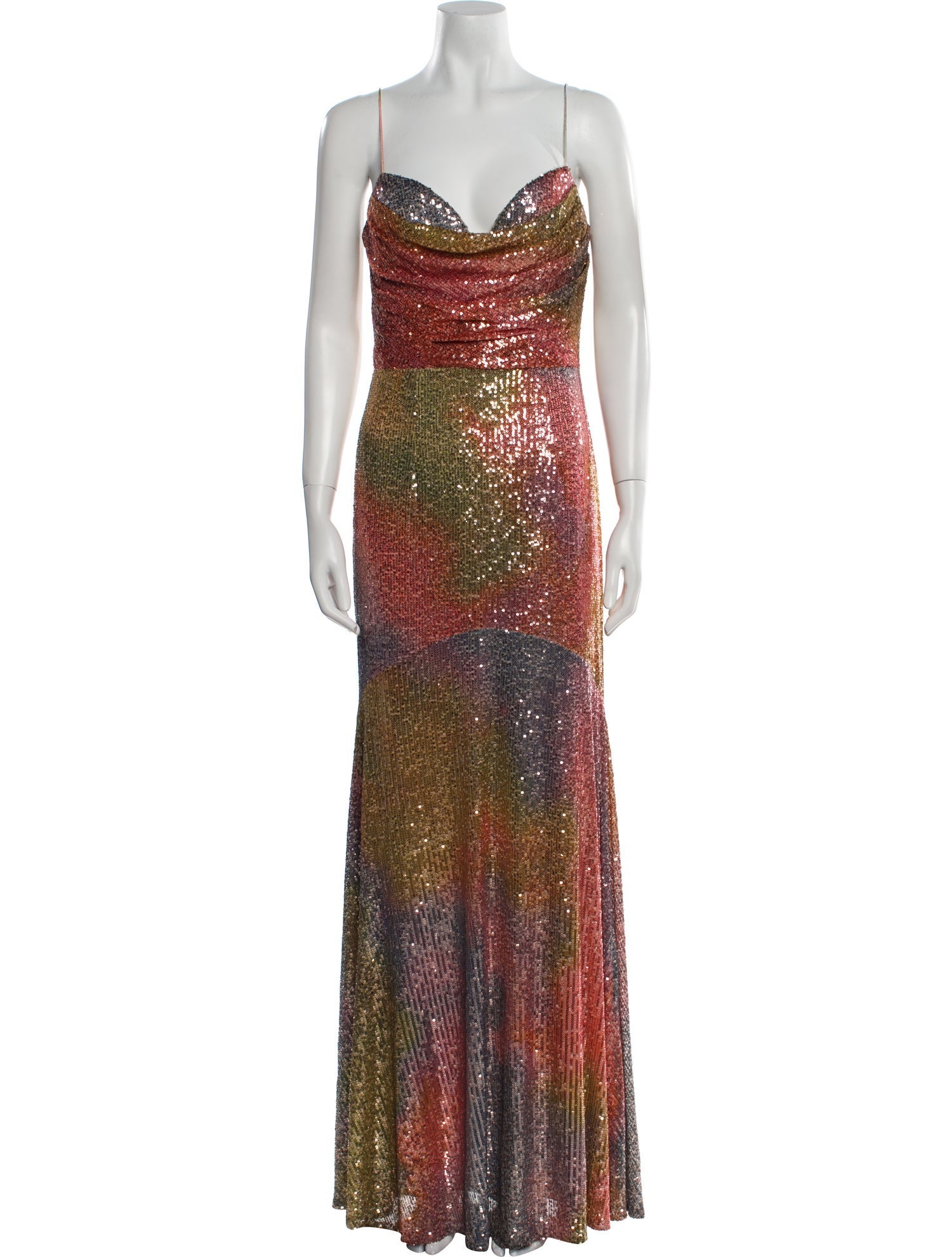 Theia Printed Long Dress