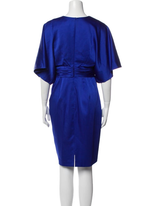 Theia V-Neck Knee-Length Dress