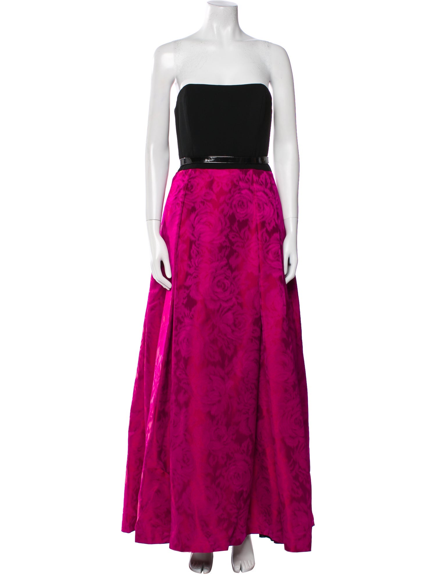 Theia Colorblock Pattern Long Dress