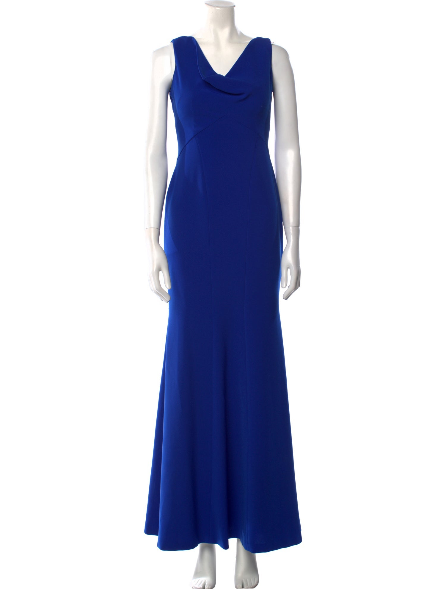 Theia Cowl Neck Long Dress