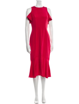 Theia Silk Midi Length Dress