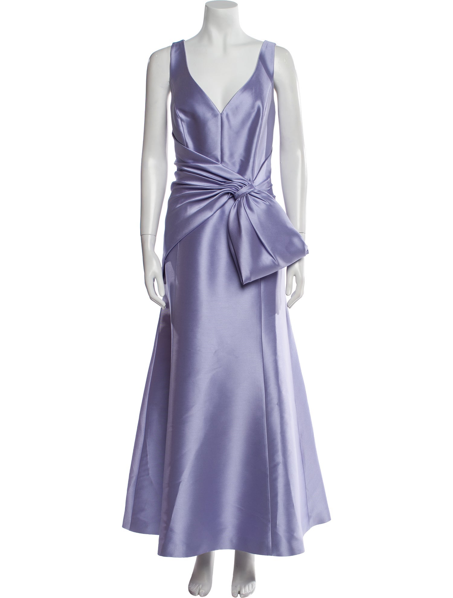 Theia V-Neck Long Dress