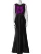 Theia Bateau Neckline Long Dress