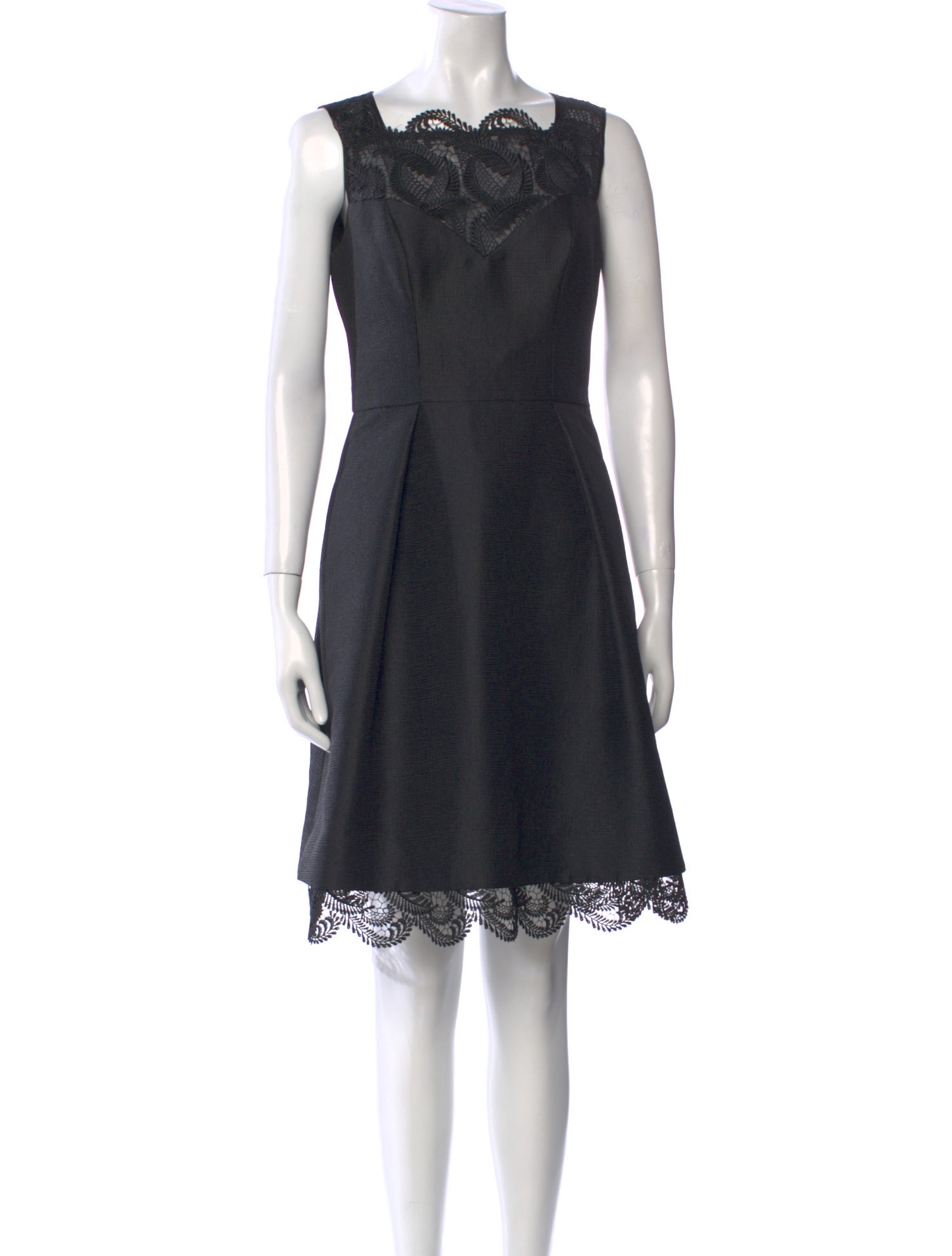 Theia Bateau Neckline Knee-Length Dress