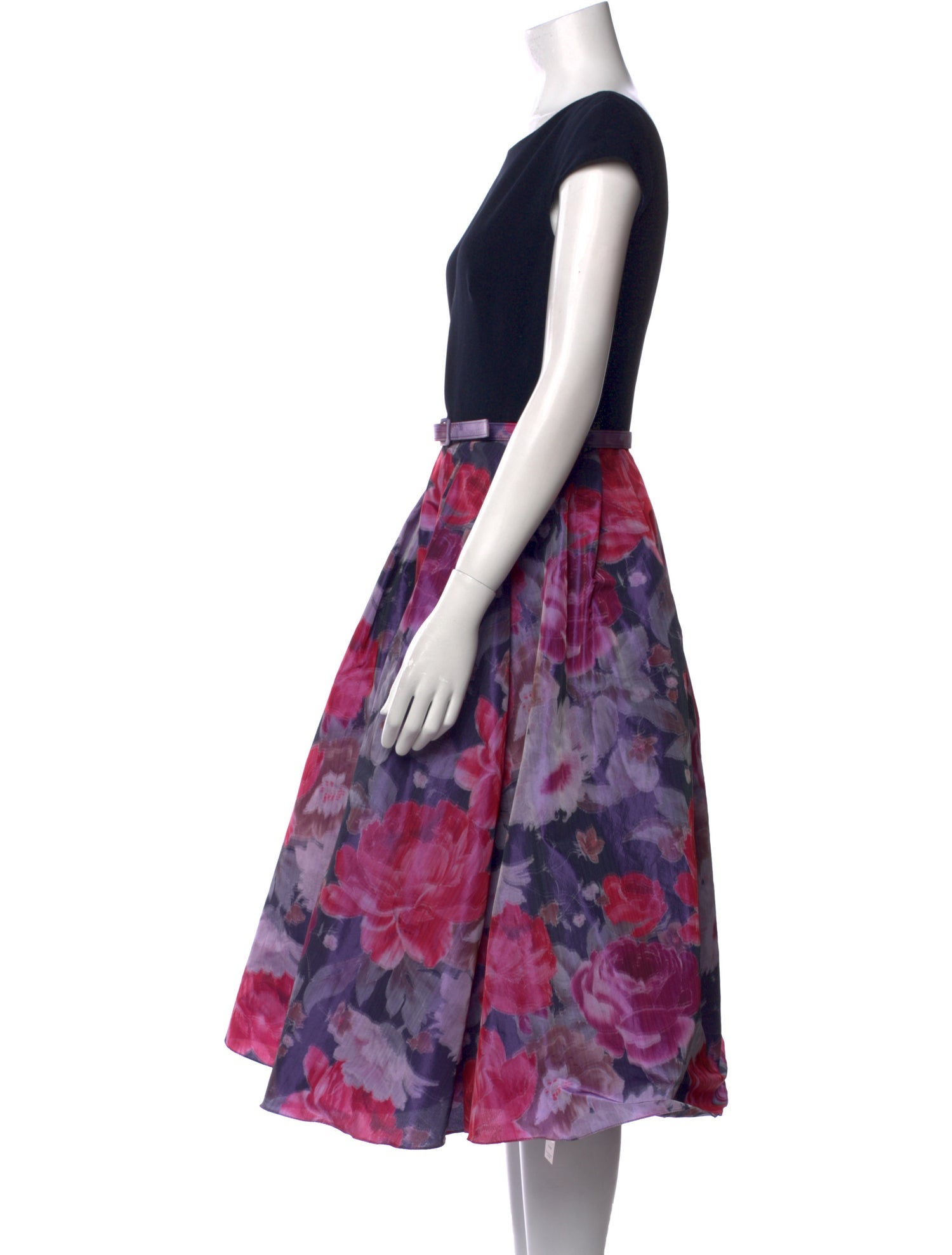 Theia Printed Midi Length Dress