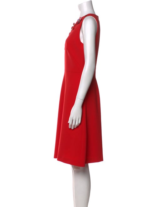 Theia Crew Neck Knee-Length Dress