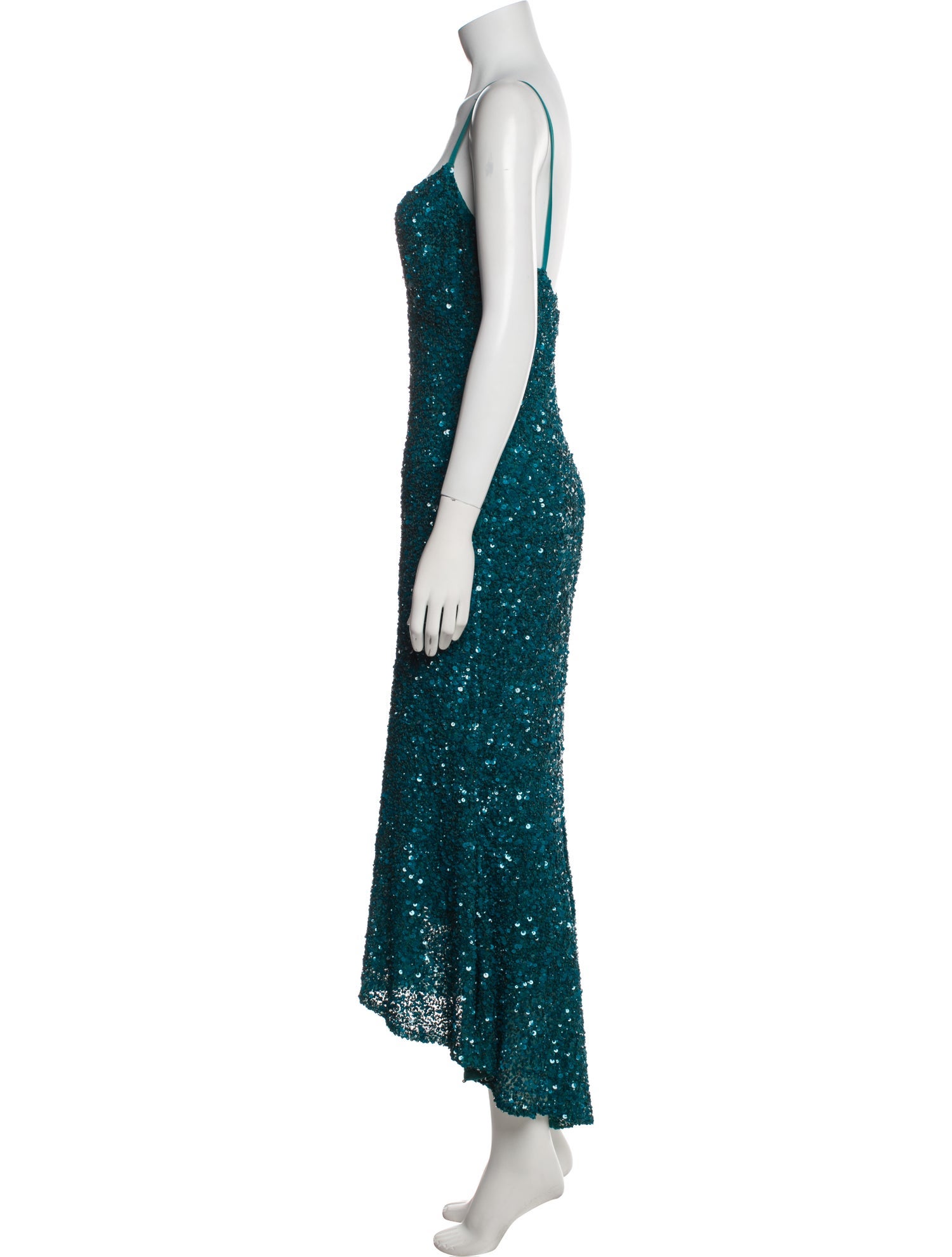 Theia V-Neck Long Dress