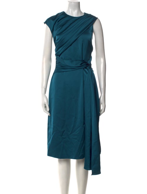Theia Crew Neck Midi Length Dress