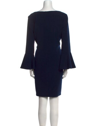 Theia Bateau Neckline Knee-Length Dress