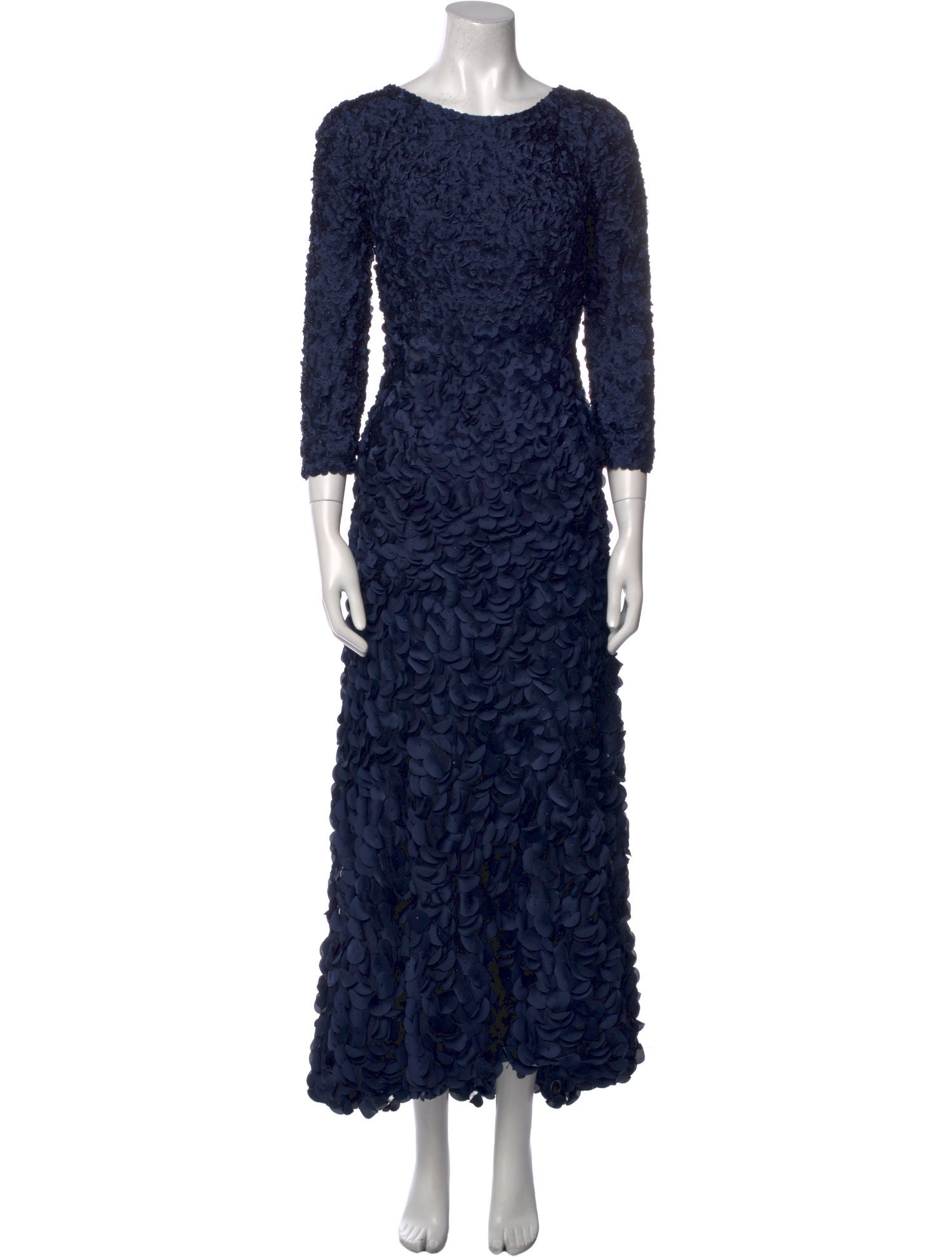 Theia Scoop Neck Long Dress