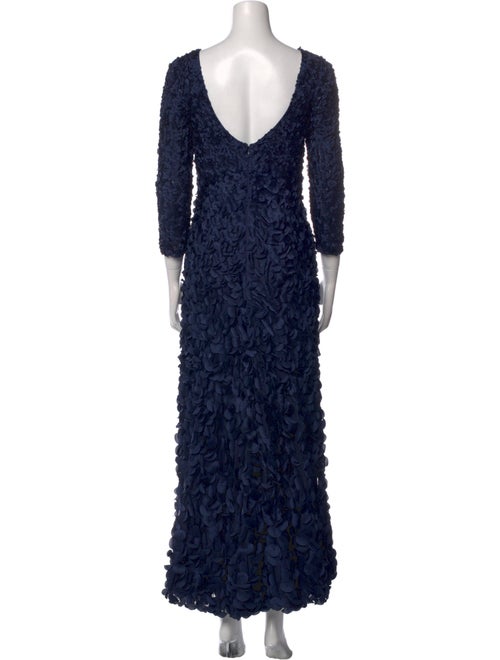 Theia Scoop Neck Long Dress