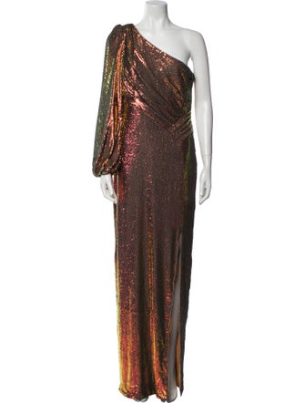 Theia Sequin Long Dress