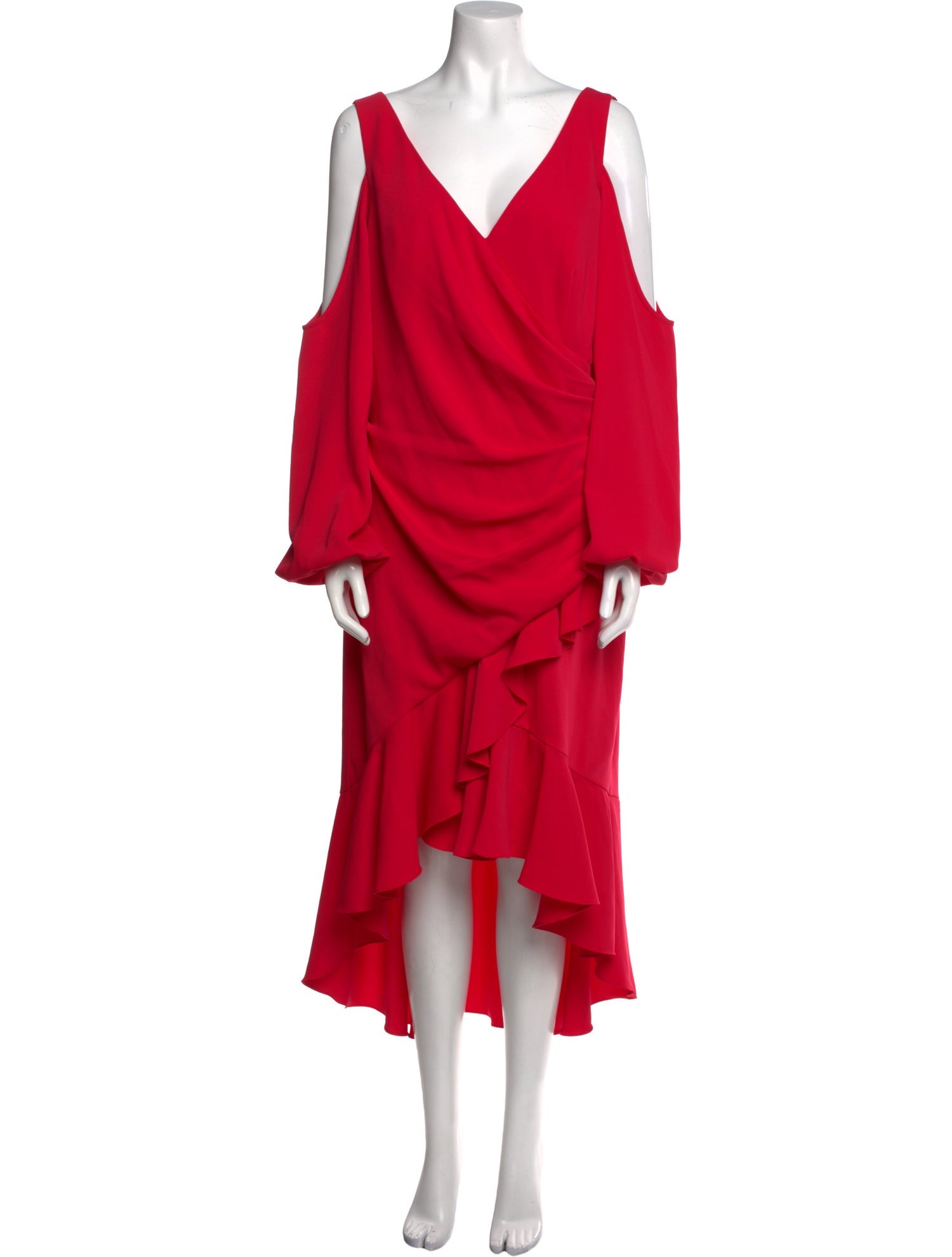 Theia Cowl Neck Long Dress