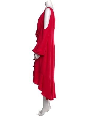 Theia Cowl Neck Long Dress