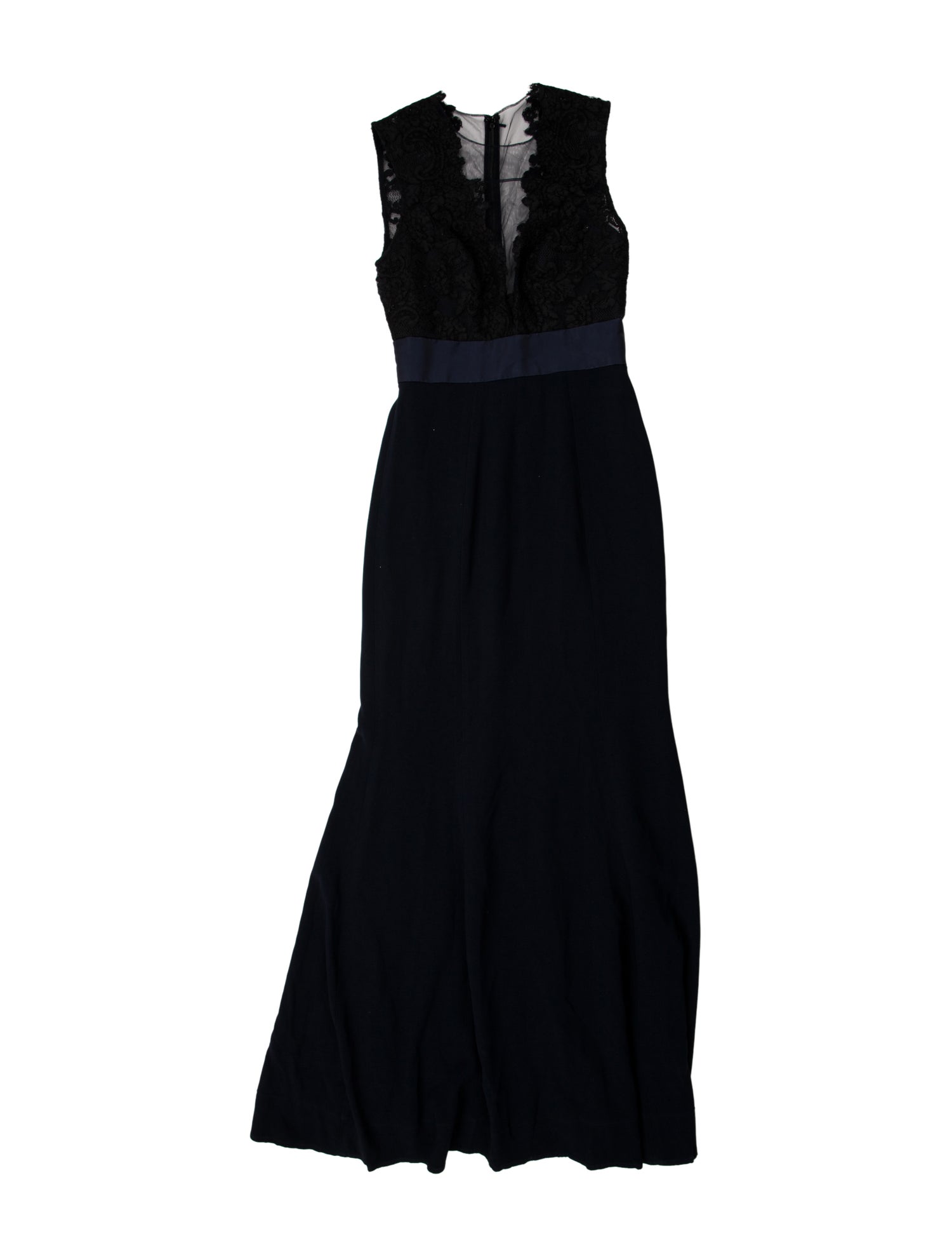 Theia V-Neck Long Dress