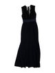 Theia V-Neck Long Dress