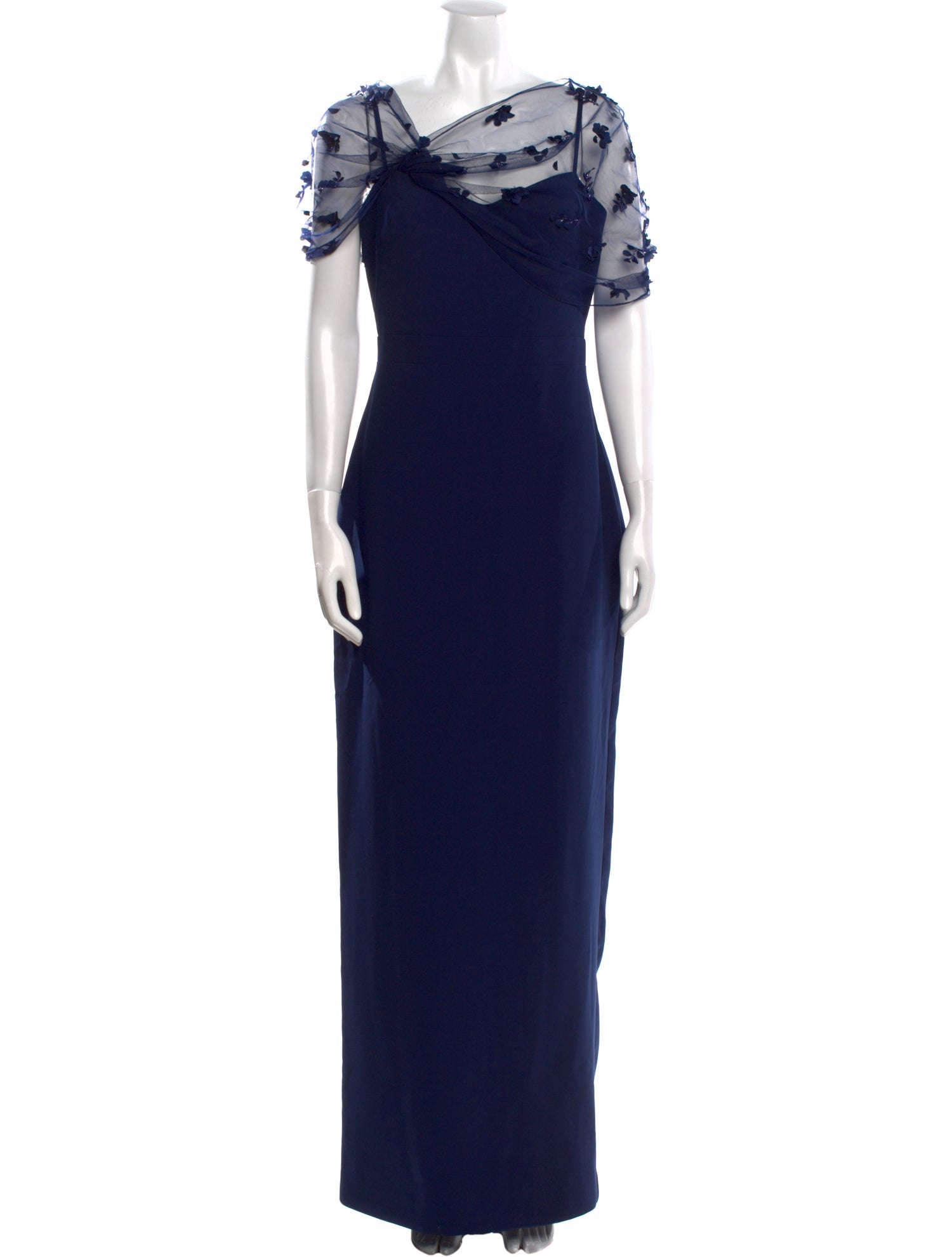 Theia One-Shoulder Long Dress