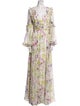 Theia Floral Print Long Dress