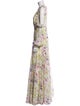 Theia Floral Print Long Dress