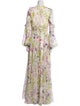 Theia Floral Print Long Dress
