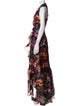Theia Floral Print Long Dress