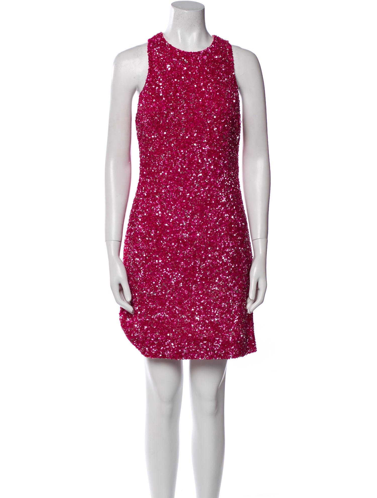 Theia Crew Neck Mini Dress